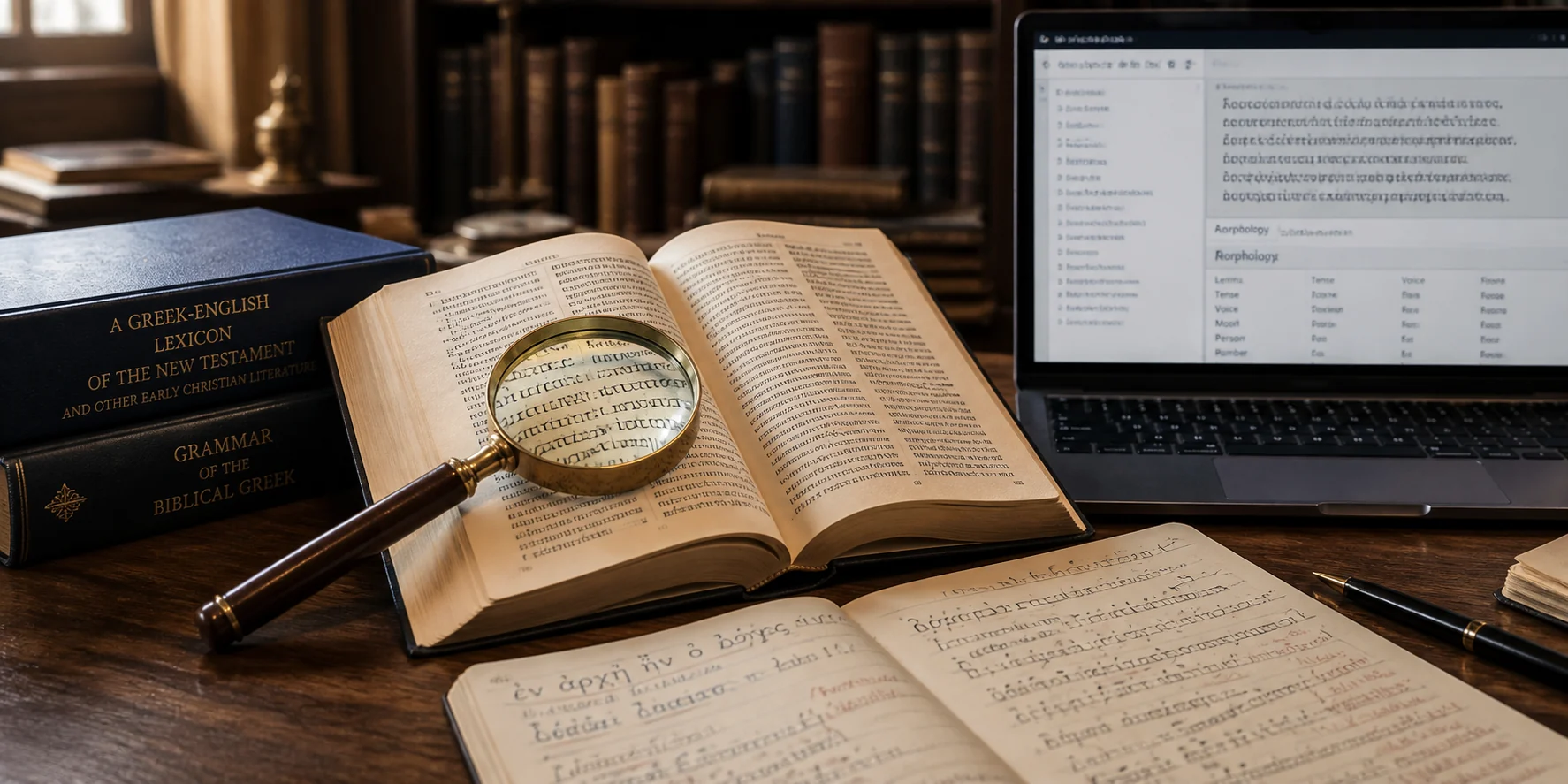 Análisis académico de un texto bíblico en griego.